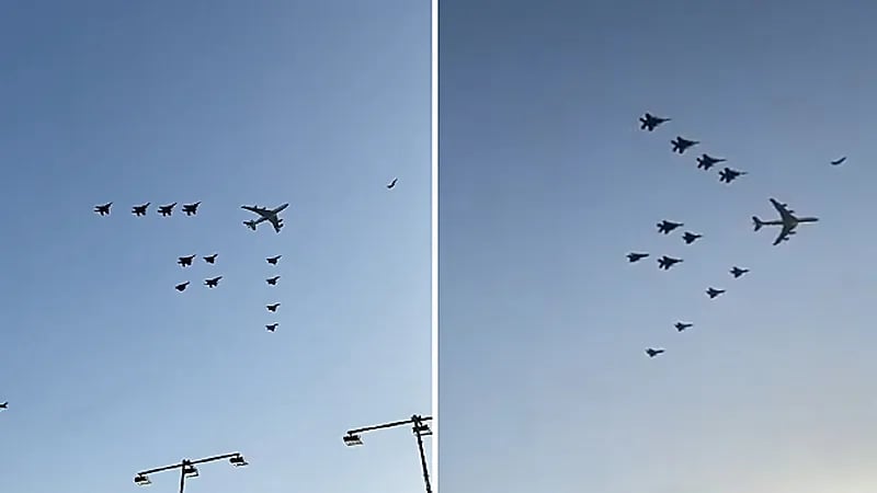 صقور الجو يستعرضون فوق حلبة كورنيش جدة .. فيديو