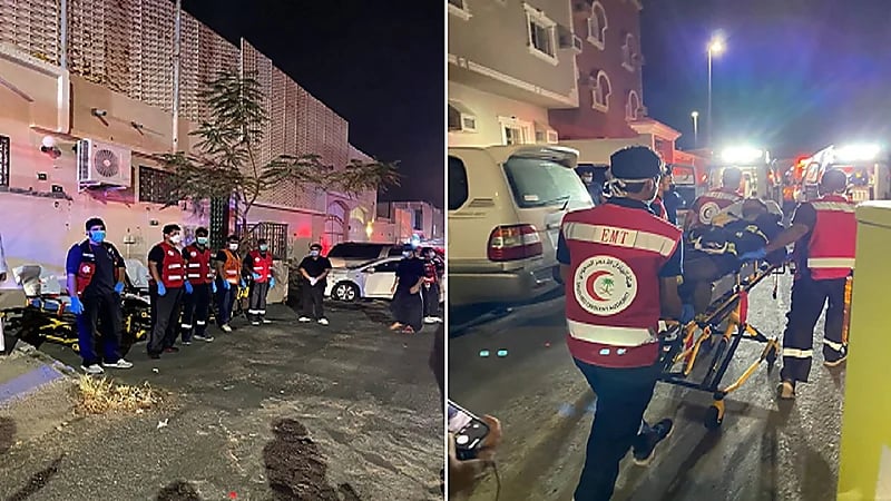 اندلاع حريق في عمارة سكنية بالطائف وإصابة 12 شخصا