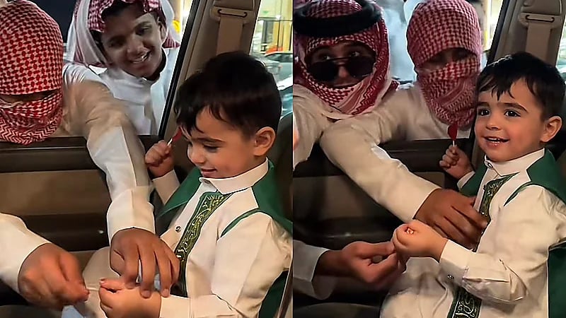 مجموعة شبان يمازحون طفل ويتفاعلون معه على أنغام أهزوجة ميتروفيتش .. فيديو