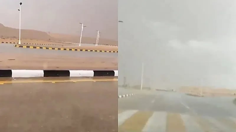 أمطار غزيرة شمال الرياض .. فيديو