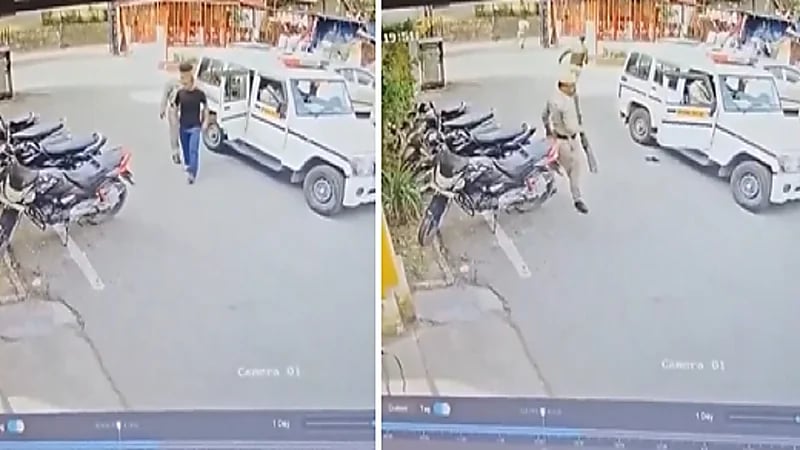 لحظة هروب سجين من الشرطة قبل وصوله لقاعة المحكمة.. فيديو