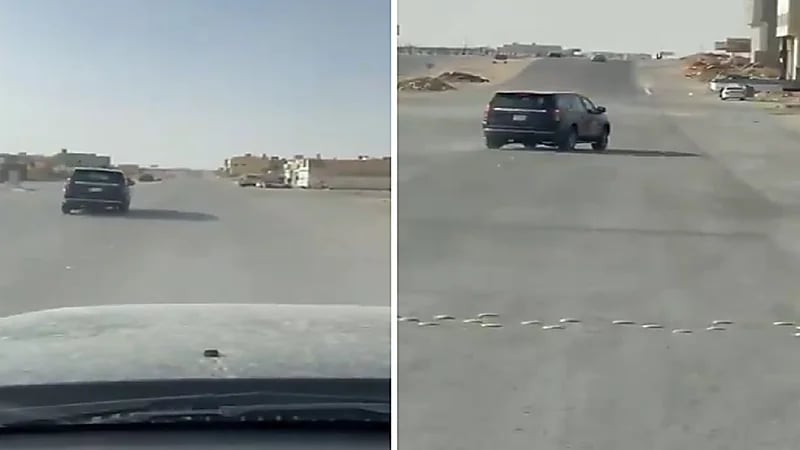 شاهد .. قائد مركبة يمارس التفحيط بسرعة جنونية في الرياض