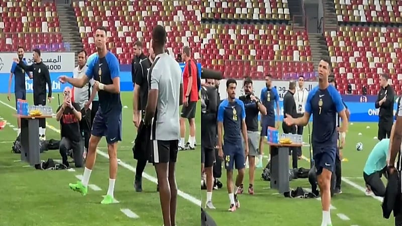موقف طريف بين رونالدو ومصور فشل في التقاط إحدى مهاراته.. فيديو
