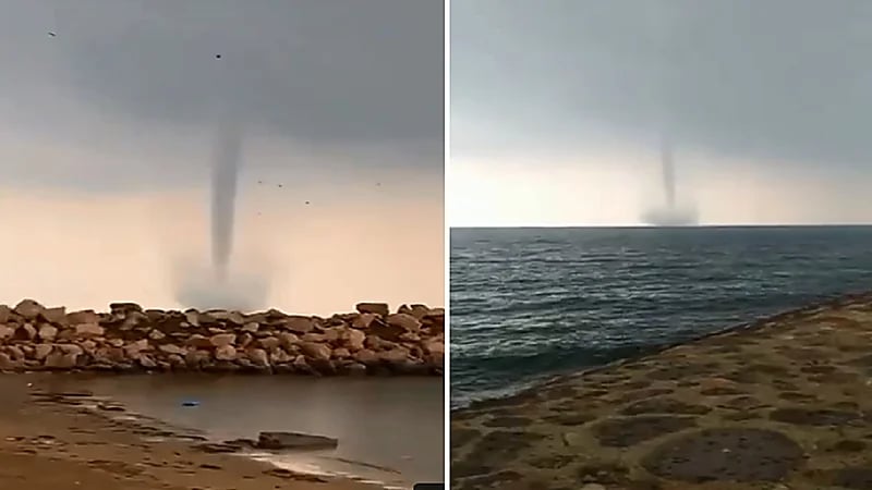 بالفيديو .. أعاصير قمعية على سواحل جازان