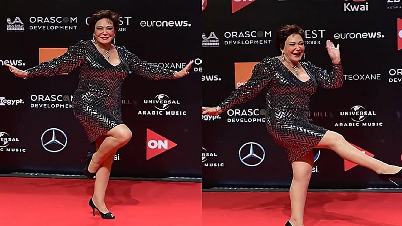 شاهد.. الفنانة لبلبة تؤدي حركات استعراضية بمهرجان الجونة