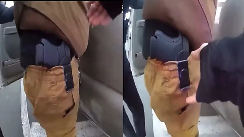 شرطية تطلق النار بالخطأ على قائد مركبة أثناء تفتيشه.. فيديو