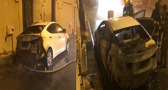 مركبة قائد مدرسة تتعرض للحرق على يد مجهولين بـ " بريدة "