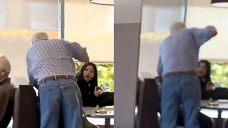 مسن يدافع عن زوجته ويواجه مراهقاً أساء الأدب.. فيديو