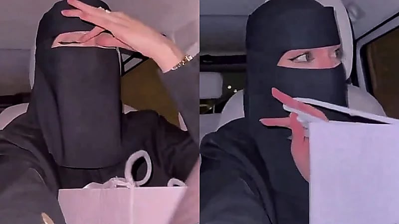 ردة فعل العنود اليوسف بعد مفاجأة زوجها لها .. فيديو