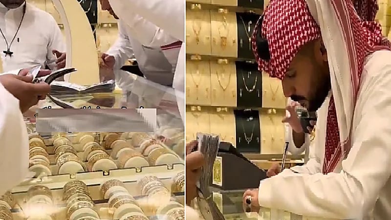 امرأة توثق شراء زوجها ذهب لها رضوة لزواجه بأخرى .. فيديو