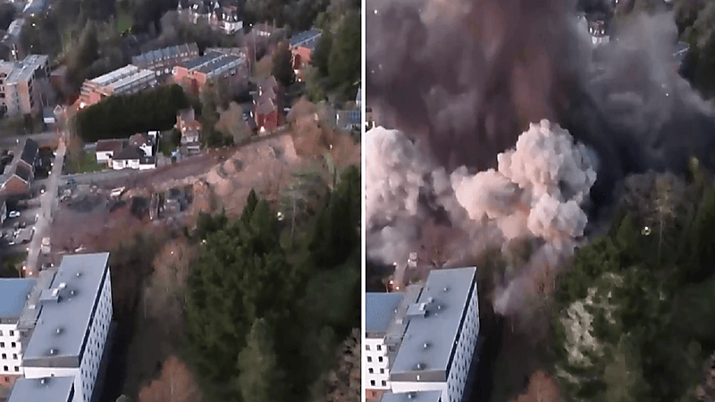 بالفيديو.. لحظة تفجير قنبلة من مخلفات الحرب العالمية الثانية