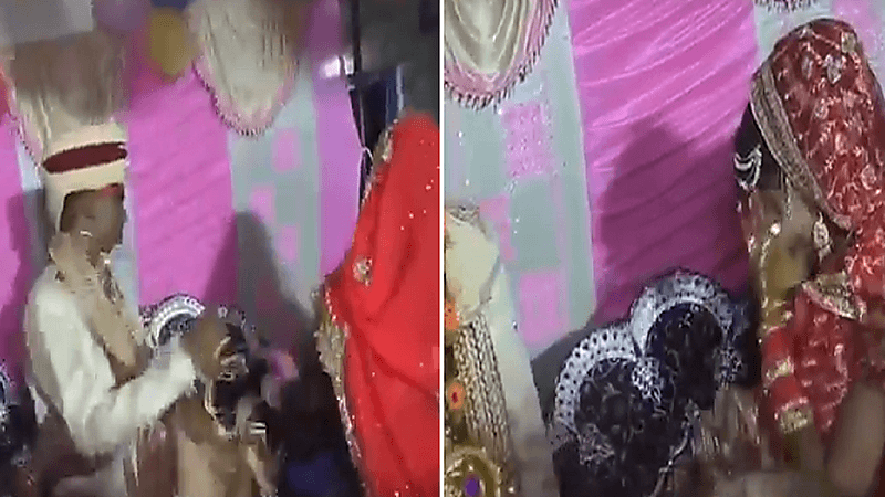 شاهد.. إندلاع شجار بين عروسين خلال حفل الزفاف