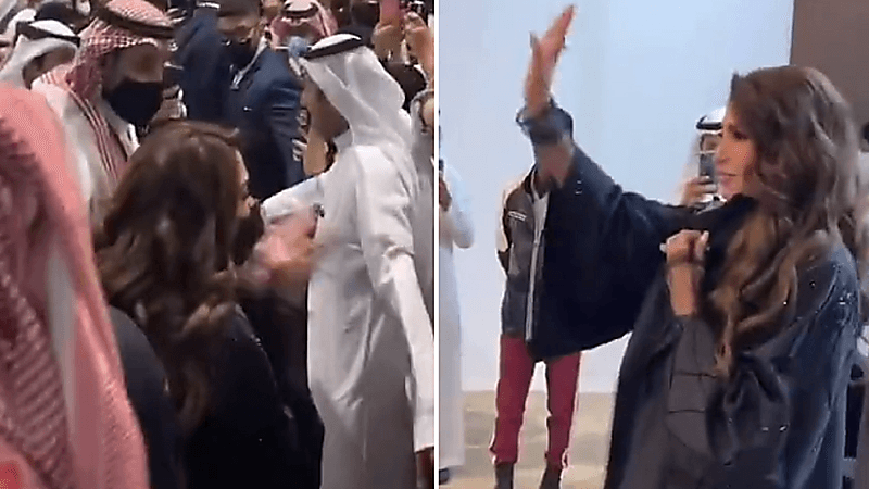 بالفيديو.. ازدحام كبير لاستقبال فوز الفهد بمعرض العطور بالرياض