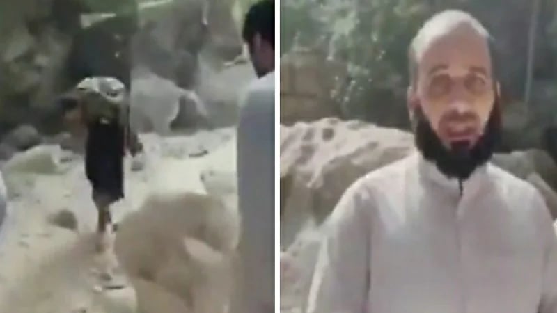 بالفيديو.. المعلم حمود الصبيحي ينقذ غريق بوادي "لجب"