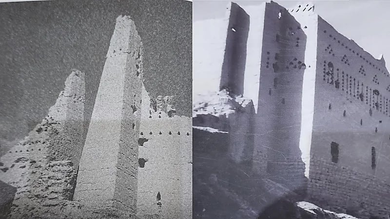 صورة نادرة لجانب من قصر الإمام سعود الكبير في الدرعية