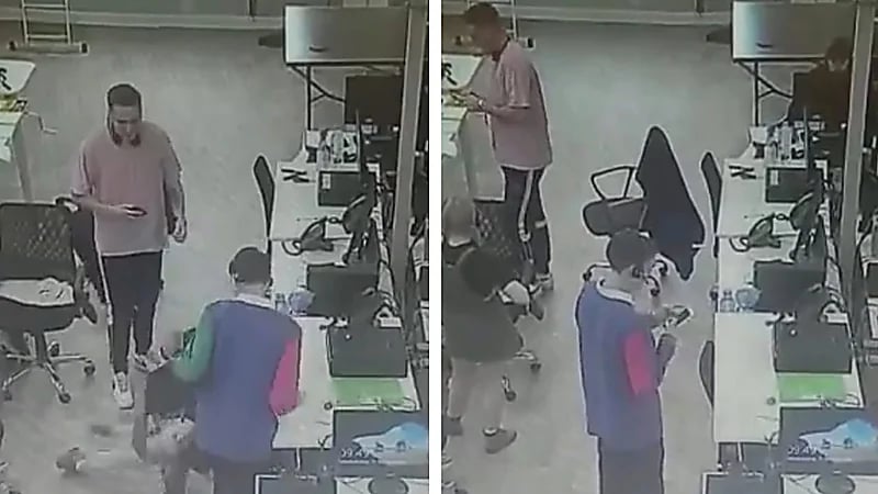 سرعة بديهة شاب أنقذ زميلته قبل السقوط..فيديو