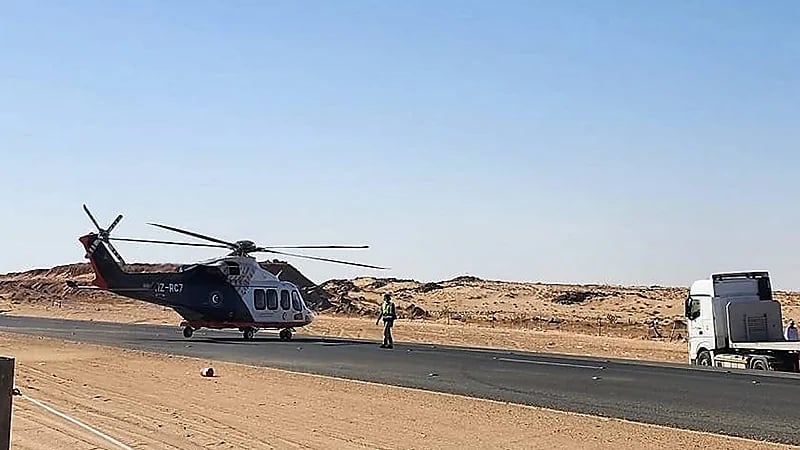 الإسعاف الجوي يباشر حادث مروري على طريق الليث - جدة