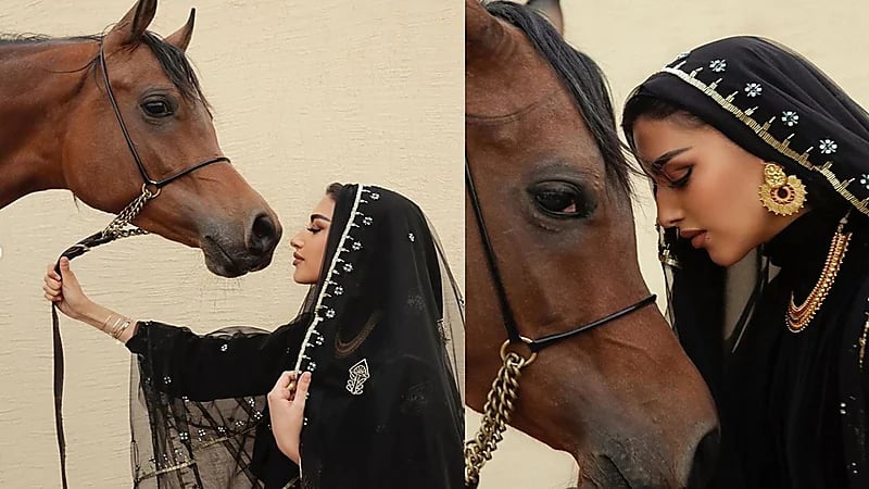 فيديو..يارا النملة تخطف الأنظار بجلسة تصوير مع الخيل