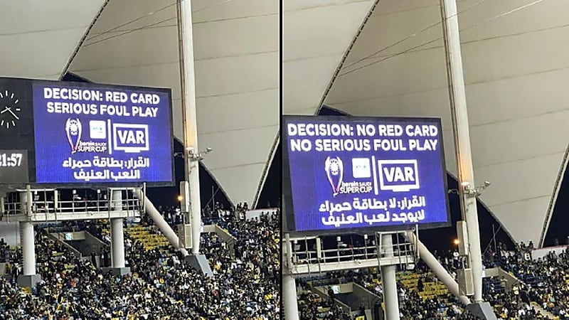 قرارين متناقضين على الشاشة حول طرد لاعب الفيحاء