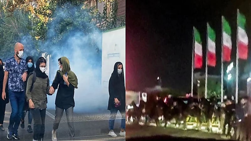 فيديو..الملالي يستعين بالخيول لقمع الاحتجاجات!