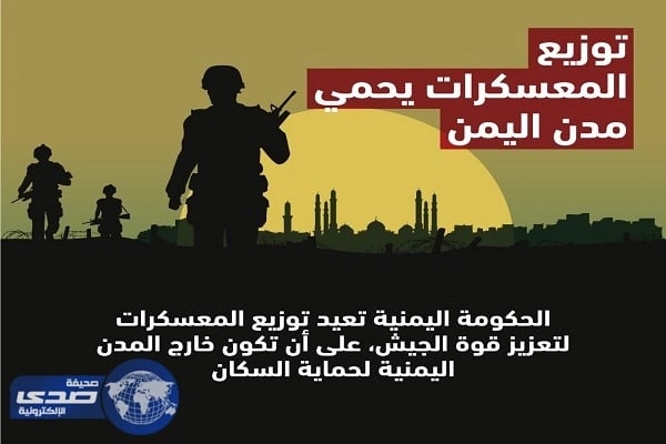 الحكومة اليمنية تعيد تأهيل وتوزيع المعسكرات لتعزيز قوة الجيش وحماية المدن