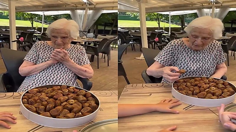 فرحة مسنة إسبانية بعد إهدائها تمر سعودي.. فيديو