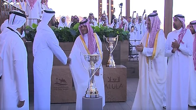 نيابة عن ولي العهد.. وزير الداخلية يتوّج الفائزين بكأس العلا للهجن
