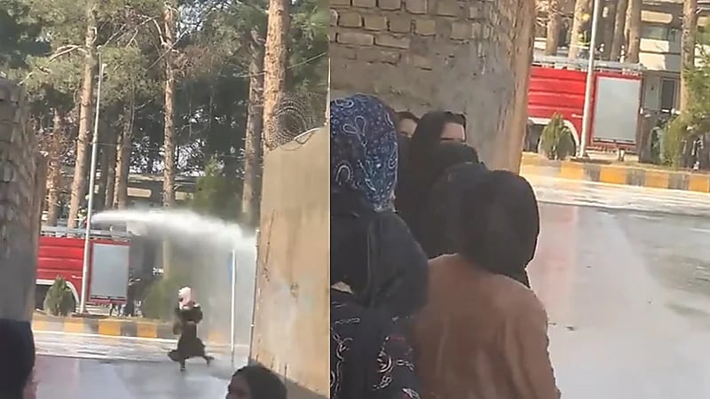 طالبان تفض تظاهرة نسائية بخراطيم المياه وأغصان الأشجار