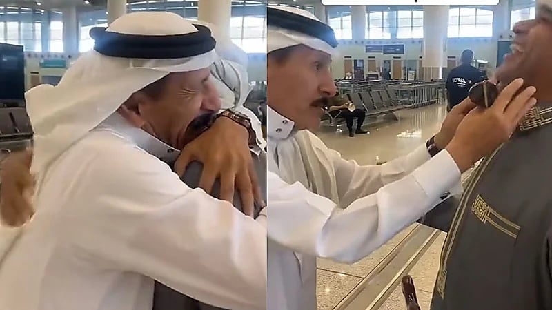 إبراهيم الفريان يلتقي الزعاق ويستقبله بالقبلات والأحضان .. فيديو