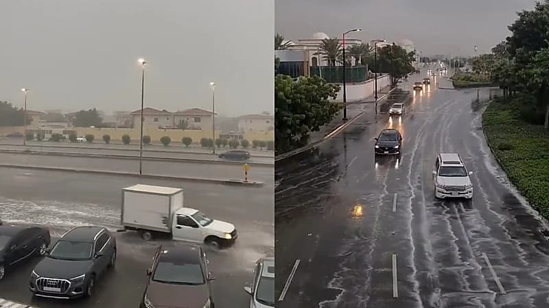 بالفيديو.. السيول تجتاح شوارع جدة