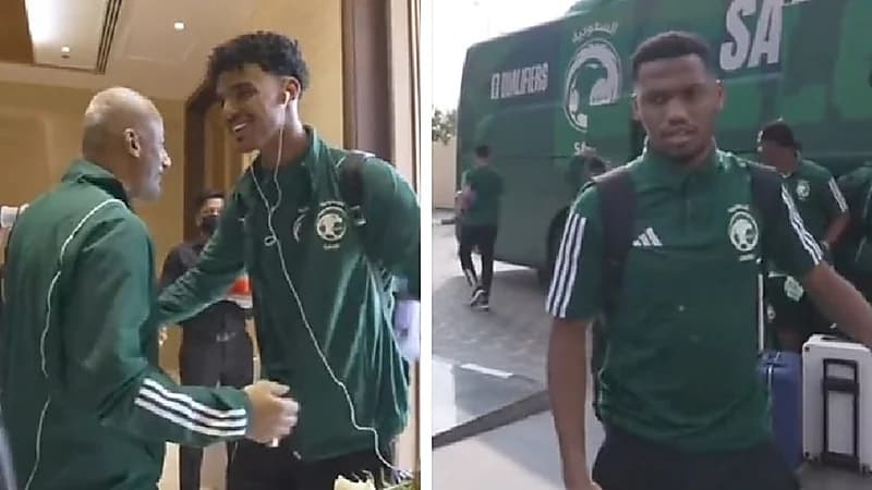 لاعبو المنتخب الوطني يصلون الأحساء .. فيديو
