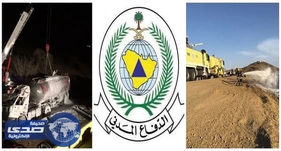 انقلاب شاحنة وقود طائرات على طريق تندحة بيشة