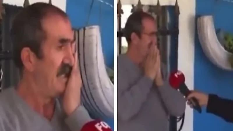 شاهد.. تركي يبكي بحرقة أثناء شرائه الخبز لسبب غريب