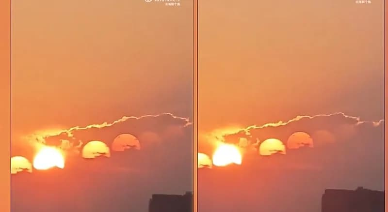 ظهور 7 شموس دفعة واحدة في سماء الصين
