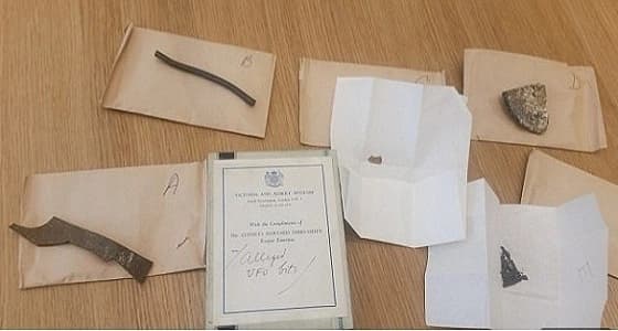 العثور على قطع من طبق فضائي في علبة سجائر