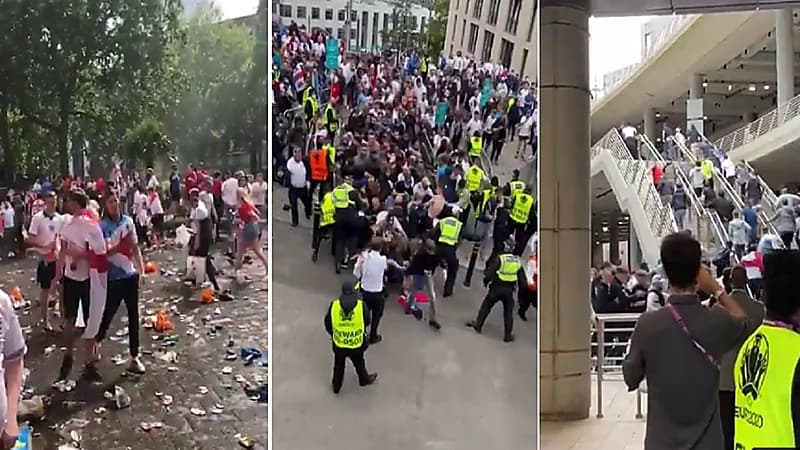 بالفيديو .. قمامة وشغب وكر وفر بشوارع لندن في نهائي "يورو 2020"