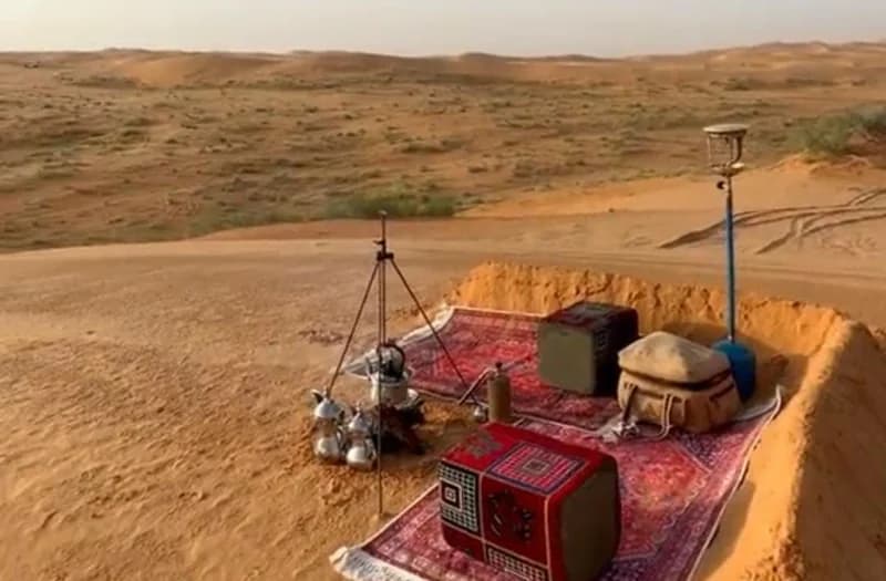 بالفيديو.. شاب يُجهّز جلسته في البرّ بطريقة احترافية