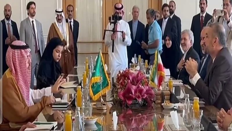 جلسة مباحثات ثنائية بين الأمير فيصل بن فرحان ووزير الخارجية الإيراني في طهران ..فيديو