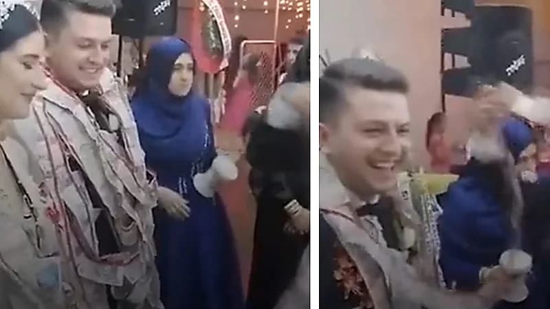 حبل من المال طوله 45 متر هدية عروسين .. فيديو