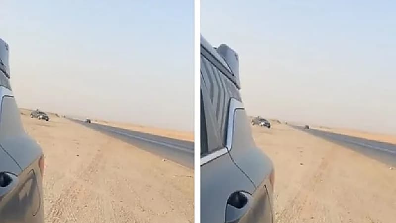 سيدة توثق شهامة رجل سعودي رفض تركها بعد تعطيل سيارتها على طريق خطر .. فيديو