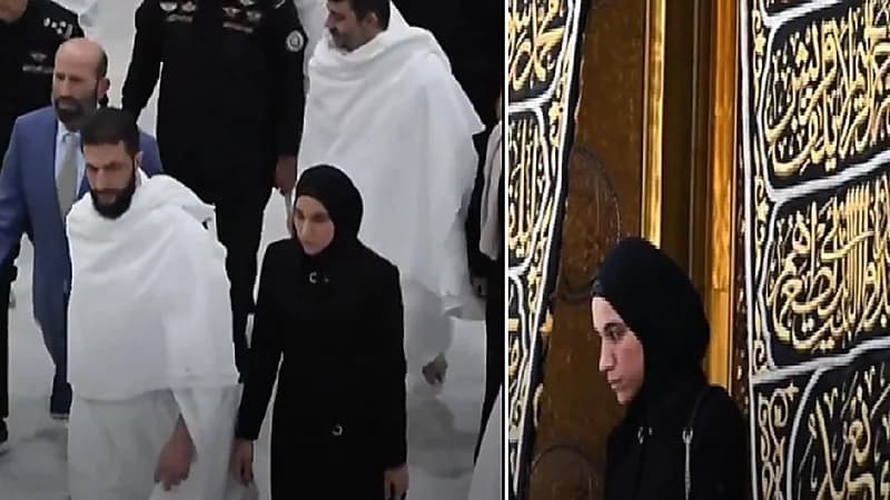 تساؤلات حول سيدة محجبة تسير مع الشرع أثناء أدائه العمرة ..فيديو