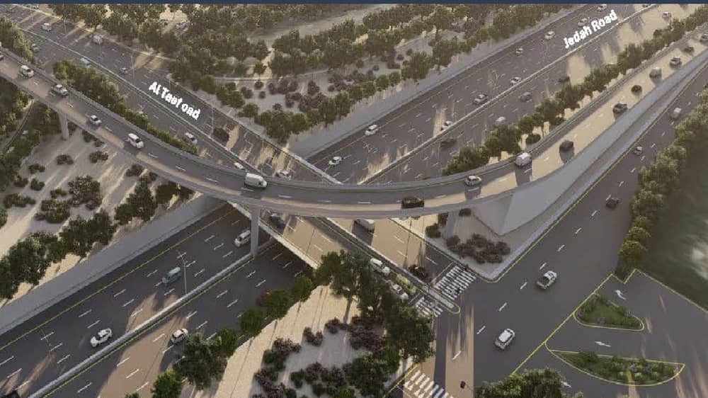 الهيئة الملكية بالرياض تطلق مشروع توسعة طريق الطائف.. صور