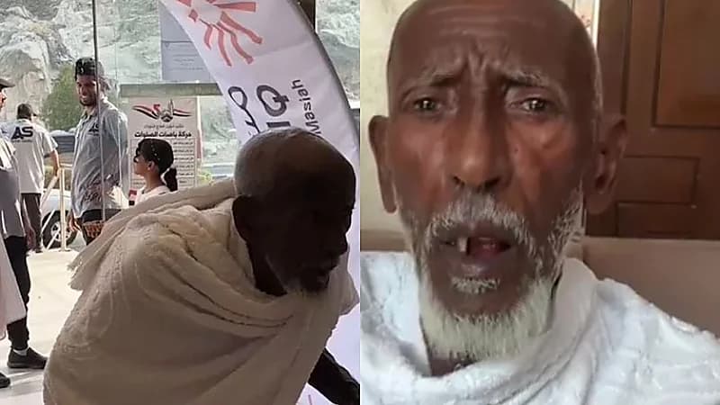 حاج سوداني يعبر عن فرحته بالوصول إلى مكة لأداء مناسك الحج .. فيديو