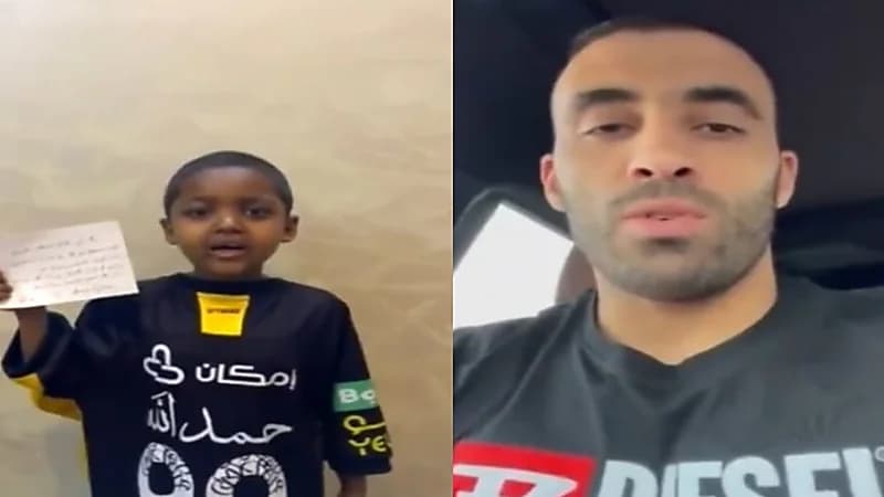 بالفيديو.. "حمدالله" يكتب رسالة لـ محارب السرطان عبد المحسن الدوسري